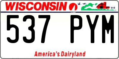 WI license plate 537PYM