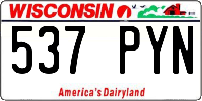 WI license plate 537PYN