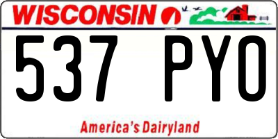 WI license plate 537PYO