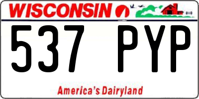 WI license plate 537PYP