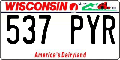 WI license plate 537PYR