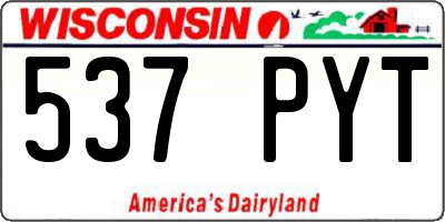 WI license plate 537PYT