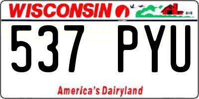 WI license plate 537PYU