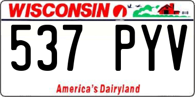 WI license plate 537PYV