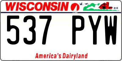 WI license plate 537PYW