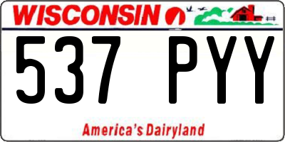 WI license plate 537PYY