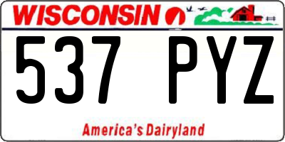 WI license plate 537PYZ