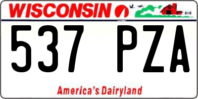 WI license plate 537PZA