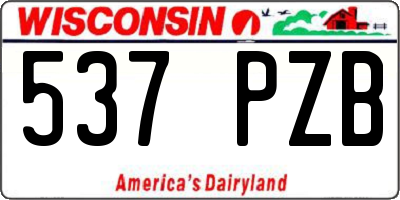 WI license plate 537PZB