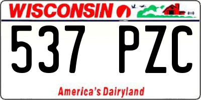 WI license plate 537PZC
