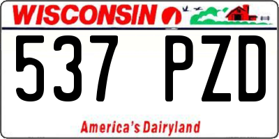 WI license plate 537PZD