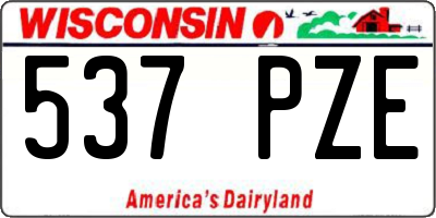 WI license plate 537PZE