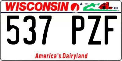 WI license plate 537PZF