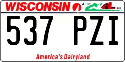 WI license plate 537PZI