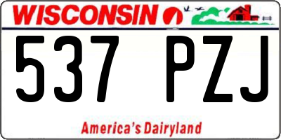 WI license plate 537PZJ