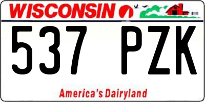 WI license plate 537PZK