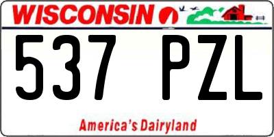 WI license plate 537PZL