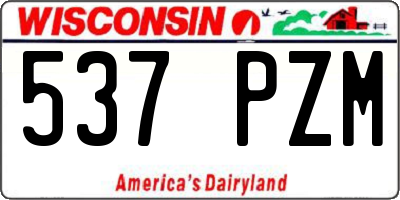 WI license plate 537PZM