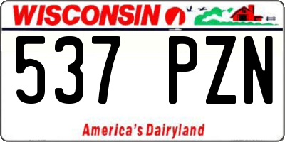 WI license plate 537PZN