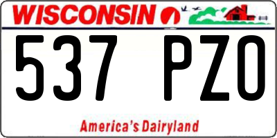 WI license plate 537PZO