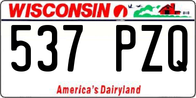 WI license plate 537PZQ