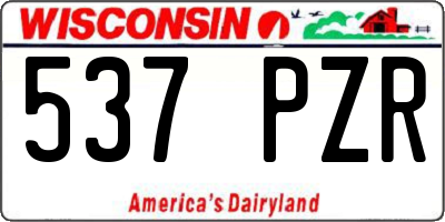 WI license plate 537PZR