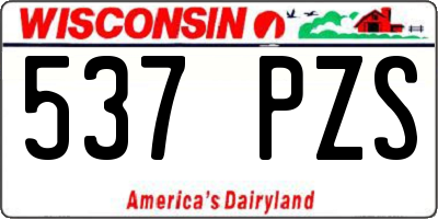 WI license plate 537PZS