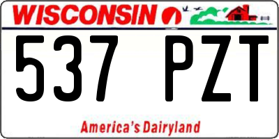 WI license plate 537PZT