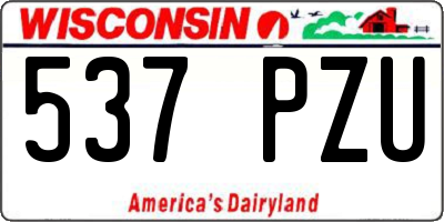 WI license plate 537PZU
