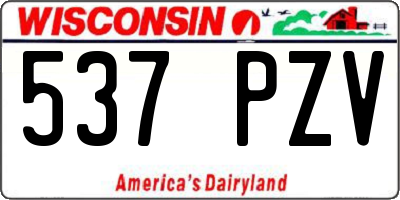 WI license plate 537PZV