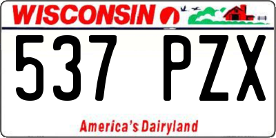 WI license plate 537PZX