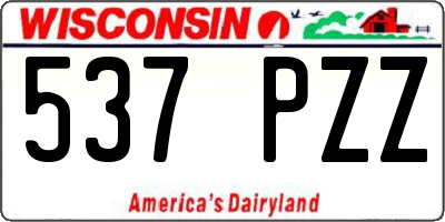 WI license plate 537PZZ