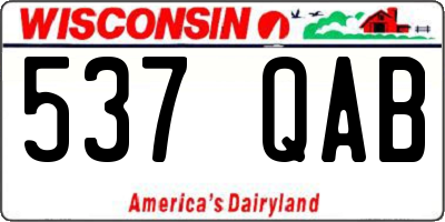WI license plate 537QAB