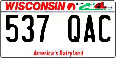 WI license plate 537QAC