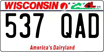 WI license plate 537QAD