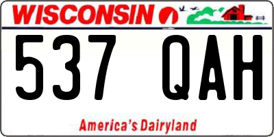 WI license plate 537QAH