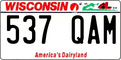 WI license plate 537QAM
