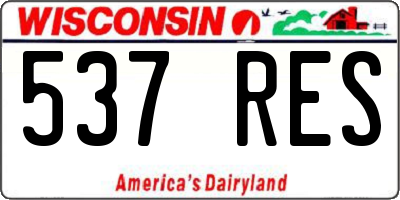 WI license plate 537RES