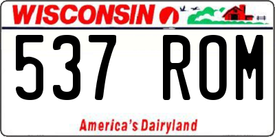 WI license plate 537ROM