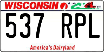 WI license plate 537RPL