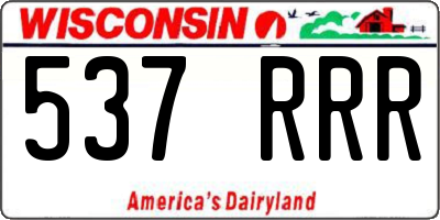 WI license plate 537RRR