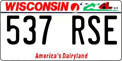 WI license plate 537RSE