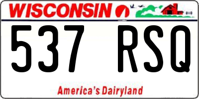 WI license plate 537RSQ