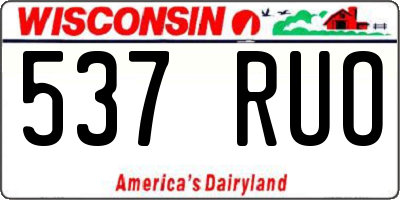 WI license plate 537RUO