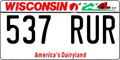 WI license plate 537RUR