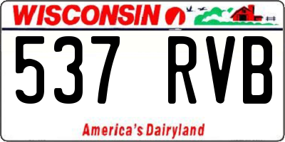 WI license plate 537RVB