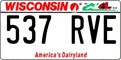 WI license plate 537RVE