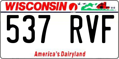 WI license plate 537RVF
