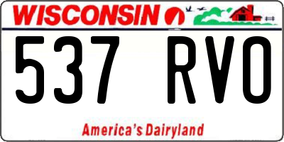 WI license plate 537RVO