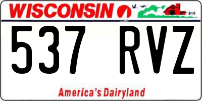 WI license plate 537RVZ